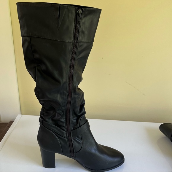 Jaclyn Smith Dover Tall Zip Up Heeled Black Slouch Boots - New without tag/box - Picture 5 of 8